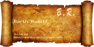 Barth Rudolf névjegykártya